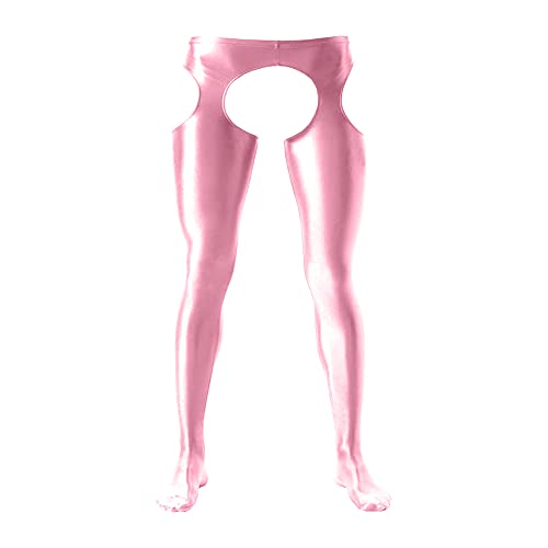 cloudmall Mens Sexy Underwear Thong Briefs Shorts Yoga Leggings Tights Mesh Tank Top Shirt - Legging-style5-pink - Medium