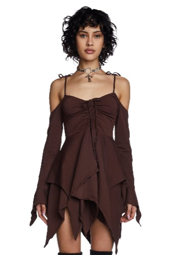 F is For Fairies Handkerchief Dress - Brown | Small