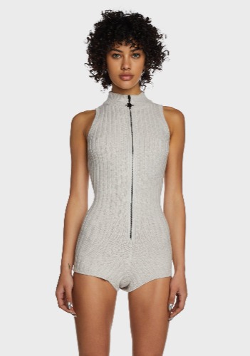 Replay Sleeveless Knit Romper - Ecru | Medium