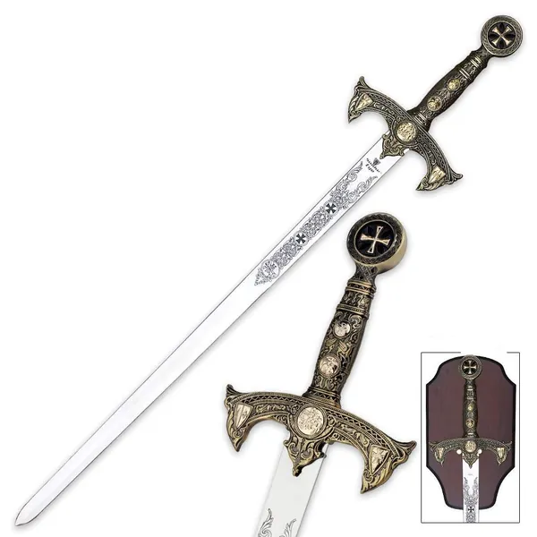 Knights Templar Sword with Plaque - 