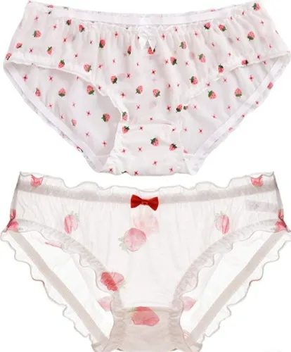 Amazon.com: Joyralcos Japanese Stawberry Print Bikini Panties 2 Pack Briefs Cosplay Anime Underwear (Transparent Style) : Clothing, Shoes & Jewelry