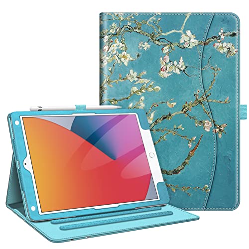 Fintie Case for iPad 9th / 8th / 7th Generation (2021/2020/2019) 10.2 Inch - [Corner Protection] Multi-Angle Viewing Stand Cover with Pocket & Pencil Holder, Auto Sleep Wake, Blossom - Blossom