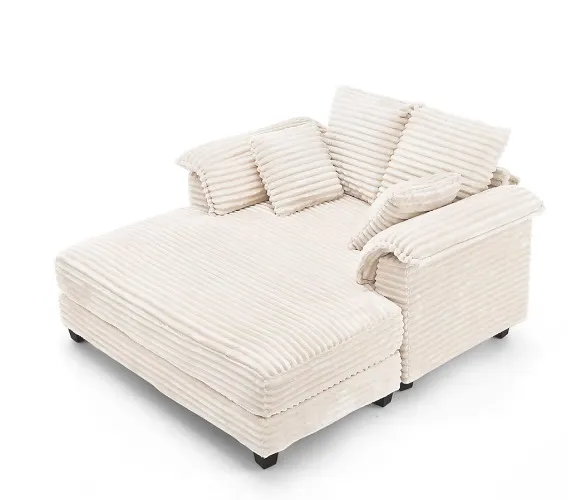 Reading chair: 55.9-Inches Modern Kakhi Sleeper