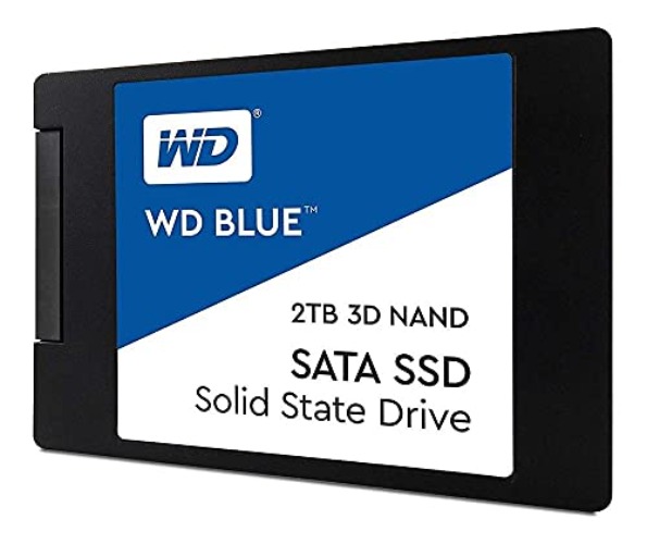 Western Digital 2TB WD Blue 3D NAND Internal PC SSD - SATA III 6 Gb/s, 2.5"/7mm, Up to 560 MB/s - WDS200T2B0A, Solid State Hard Drive
