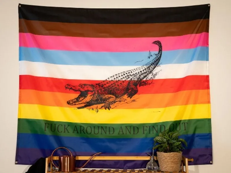Fuck Around and Find Out Indoor Wall Flag - LGBTQ+ Edition