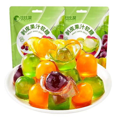 Mango Soft Candy Assorted Candy Chewing Candy Chinese Candy Fruit Flavor Candy Casual Snacks，Hand peeled candy,wedding candy,juice candy,Grape gummy,Snack Gifts (1bag) - 1bag