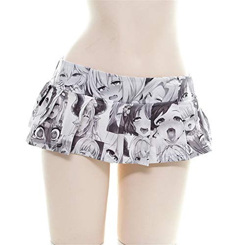 Lichma Mini Skirt,Women Sexy Cosplay Japanese Schoolgirls Anime Print Pleated Skirt Lingerie Sleepwear Nightwear - One Size - #1