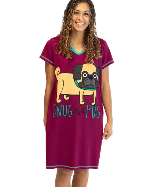 Lazy One Women's Nightgown, Funny V-Neck Sleep Shirt for Women