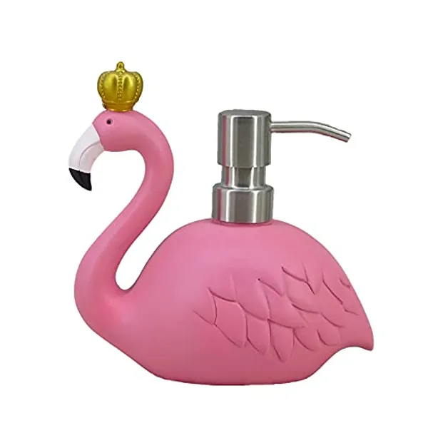 YHHRESINKING Last Forever Flamingo Gift for her. Elegant Pink Flamingo Resin Hand Soap Dispenser. Refillable Liquid Hand Soap Jar (Royal Gold), NX 06JH RA7R