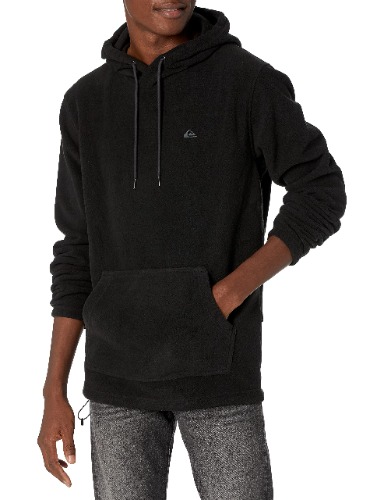 Quiksilver Men's Essentials Polar Hood Pullover Hoodie Sweatshirt - Large Black