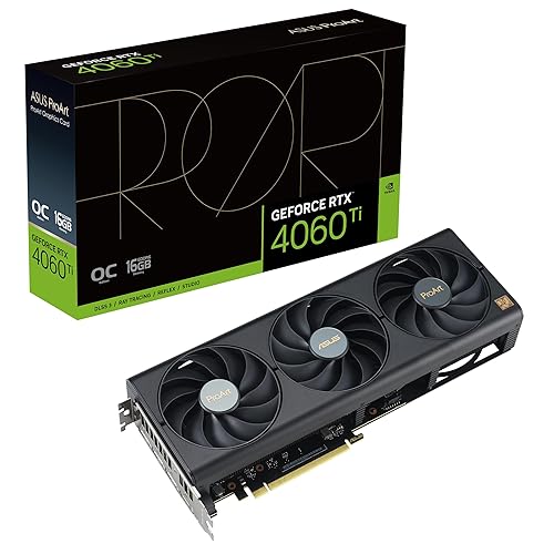 ASUS ProArt GeForce RTX™ 4060 Ti 16GB OC Edition GDDR6 Graphics Card (PCIe 4.0, 16GB GDDR6, DLSS 3, HDMI 2.1a, DisplayPort 1.4a) - ProArt - RTX4060TI|OC|16G