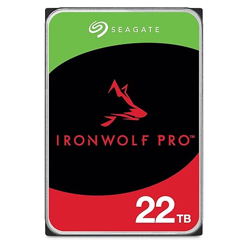Seagate IronWolf Pro, 22 TB, Enterprise NAS Internal HDD –CMR 3.5 Inch, SATA 6 Gb/s, 7,200 RPM, 256 MB Cache for RAID Network Attached Storage (ST22000NT001) - IronWolf Pro - 22TB