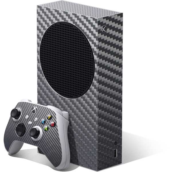 Silver Carbon Fiber Specialty Texture Material Xbox Series S Skins - Xbox Series S Bundle