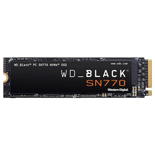 WD_BLACK SN770 NVMe SSD 1 TB (High-Performance Gaming SSD, PCIe Gen4, M.2 2280, Lesen 5.150 MB/s, Schreiben 4.900 MB/s) Schwarz - 1 TB