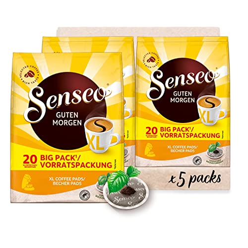 Senseo ® Pads Guten Morgen XL - Kaffee RA-zertifiziert - 5 Vorratspackungen x 20 Becherpads - Guten Morgen Classic - 20 Stück (5er Pack)