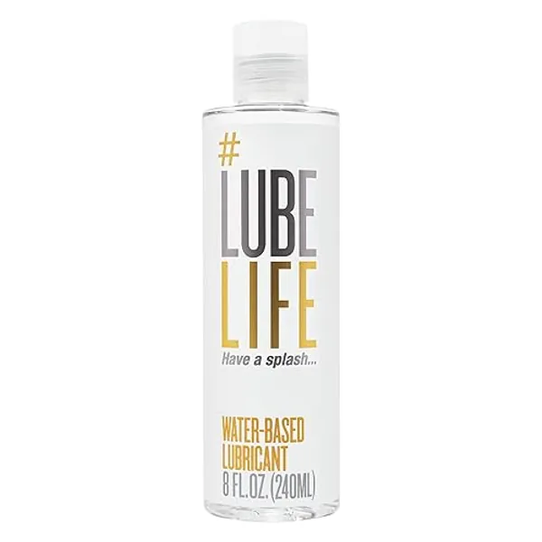 Lube Life Water-Based Personal Lubricant, Lube for Men, Women and Couples, Non-Staining, 8 Fl Oz