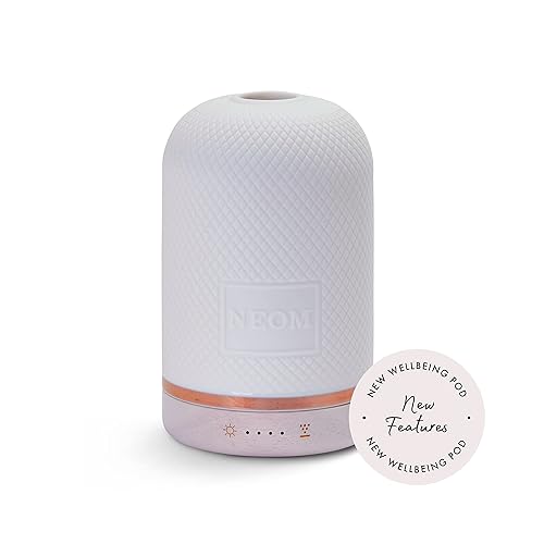 NEOM – Wellbeing Pod | Premium Ultrasonic Essential Oil Diffuser | Ceramic Cover, LED Light & Timer | Aromatherapy Diffuser | Home Fragrance | Gift
