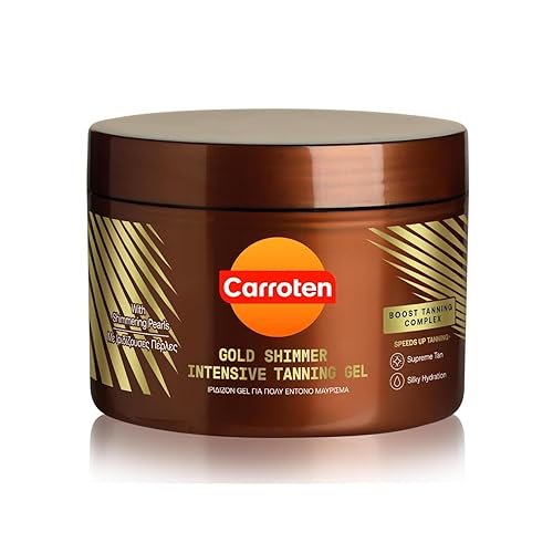 Carroten Gold Shimmer Intensive Tanning Gel 150 ml - Tan Express Accelerator for Shine Brown - Sunbed Tanning Accelerator - Sunscreen without SPF