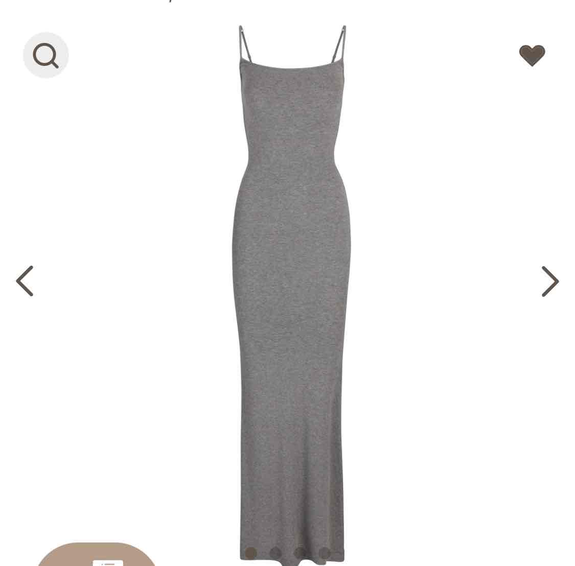 SOFT LOUNGE LONG SLIP DRESS | HEATHER GREY