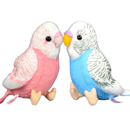 2Pcs Cute Budgerigar Doll Cute Little Parrot Doll Simulation Animal Plush Toy Bird Model Gift