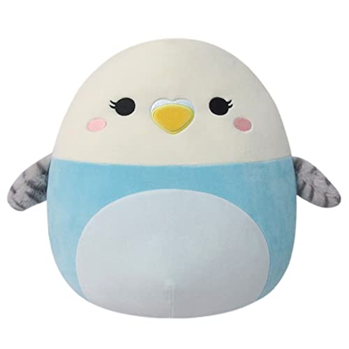 Squishmallows 14-Inch Tycho Blue and White Parakeet - Large Ultrasoft Official Kelly Toy Plush