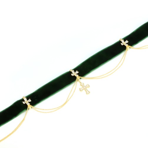Sage Velvet Choker