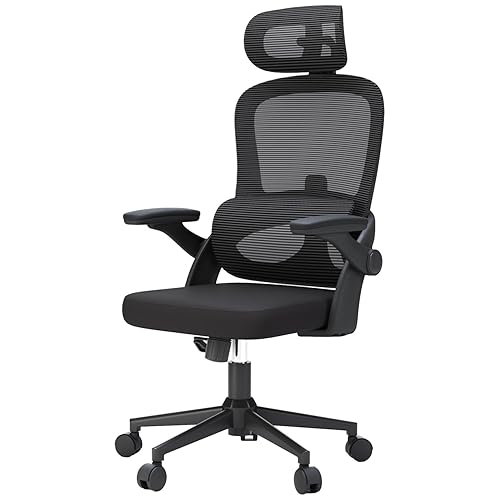 SIHOO M102C Ergonomic Mesh Office Chair, High Back Desk Chair with 3D Armrests, Up&Down Lumbar Support, Swivel Computer Task Chair with Adjustable 2D Headrest, Tilt Function Black - Black