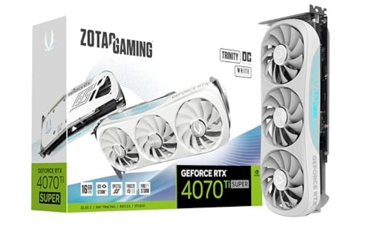 ZOTAC Gaming GeForce RTX 4070 Ti Super Trinity OC White Edition DLSS 3 16GB GDDR6X 256-bit 21 Gbps PCIE 4.0 Gaming Graphics Card, IceStorm 2.0 Advanced Cooling, Spectra RGB Lighting, ZT-D40730Q-10P