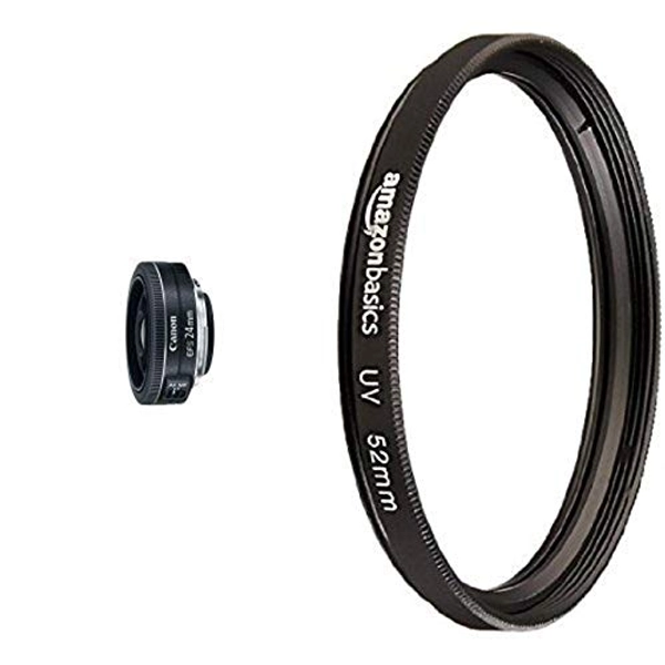 Canon EF-S 24mm f/2.8 STM Lens with UV Protection Lens Filter - 52 mm