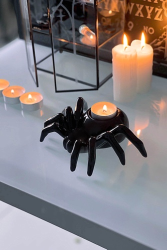 Arachnid Candle Holder | One Size / Black / 100% Ceramic