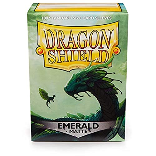 Dragon Shield - Matte Standard Size Sleeves 100pk - Emerald - Clear