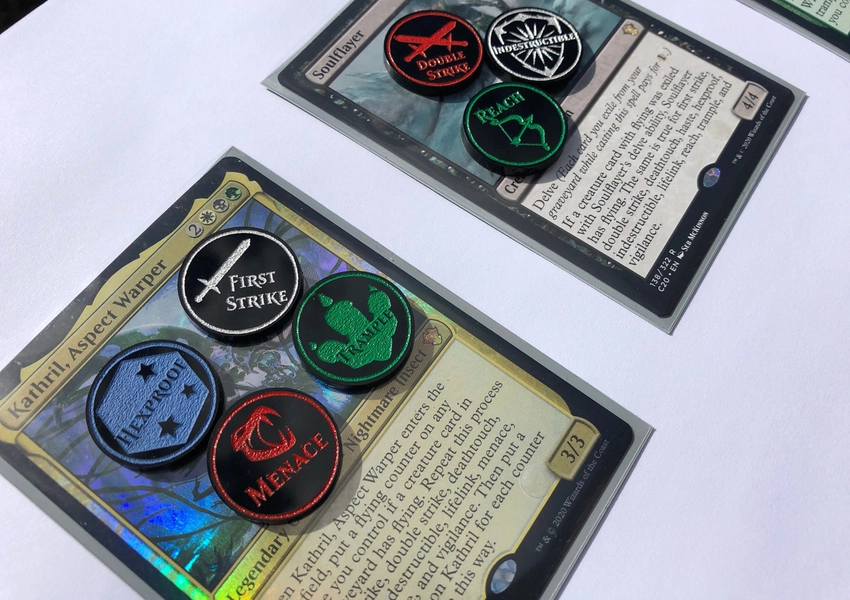 MTG Fan Made Commander Ability Counters Black Acrylic - Single Sided