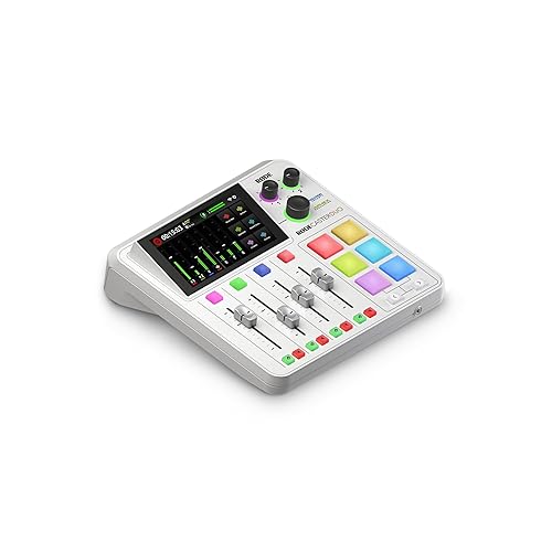RØDE RØDECaster Duo Compact All-in-One Audio Production Solution for Podcasting, Streaming, Music Production and Content Creation (White)