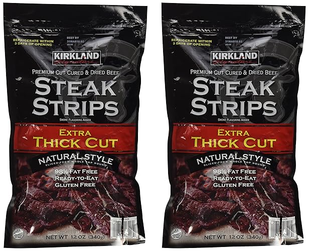 Kirkland Signature Premium Beef Steak Strips Jerky 12 Oz (2PAK)