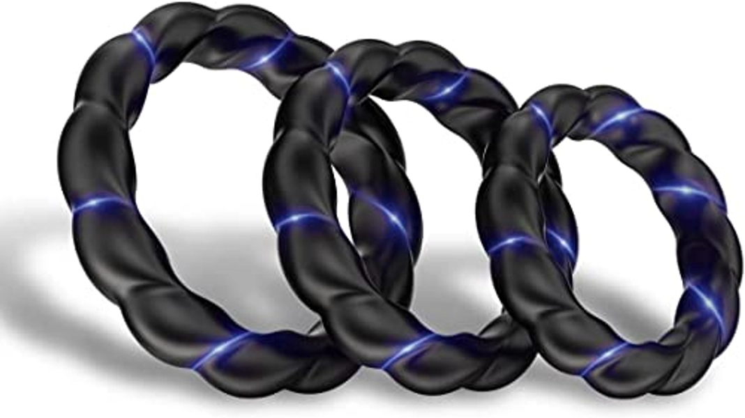 AVVOLG Silicone Penis Ring Kit,Cock Rings for Men,Adult Sex Toys, Stretchy Male Dick Erection Enhancing Tools, Couples' Games Comfort Sensory Ring Set (B)