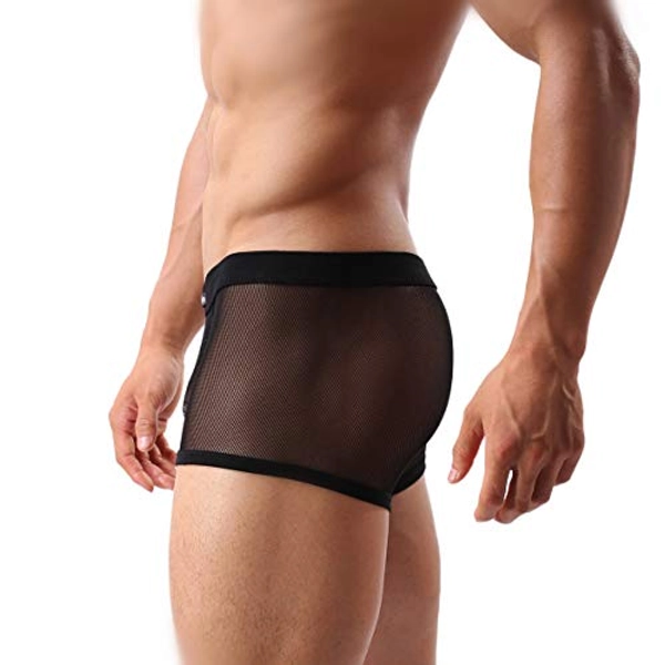 Evankin Men's Underwear Sexy Mesh Breathable Boxer Briefs Low Rise Cool Boxers Pack Set
