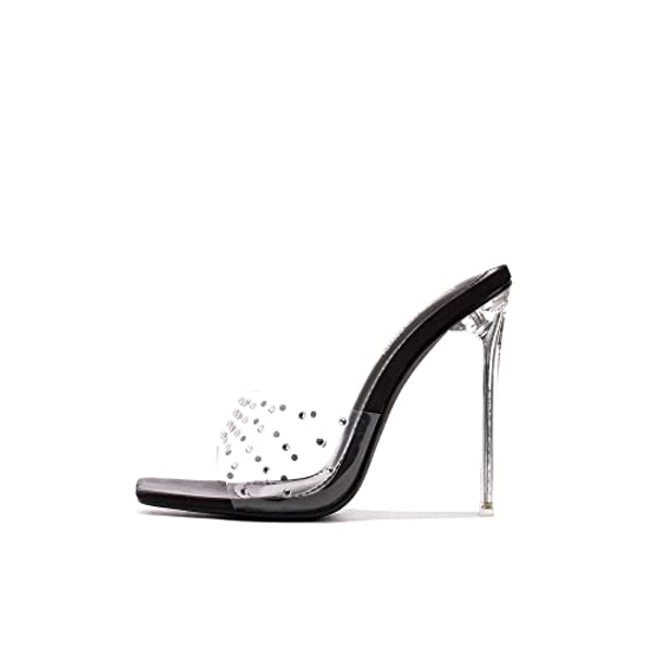 Cape Robbin Brisa Sexy Stiletto High Heels for Women, Square Open Toe Shoes Heels