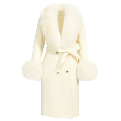 Coat Chic White Mixed Cashmere - L