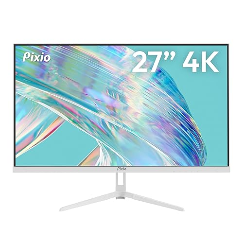 Pixio PX27U Wave White 27 inch 160Hz Refresh Rate 4K 3840x2160p Resolution Fast IPS Panel 1ms GTG Response Time 4K White Gaming Monitor with Adaptive Sync - 27 inch - 160Hz 4K 2160p - White