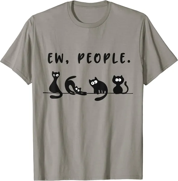 black cat shirt funny womens ew people meowy cat lovers T-Shirt