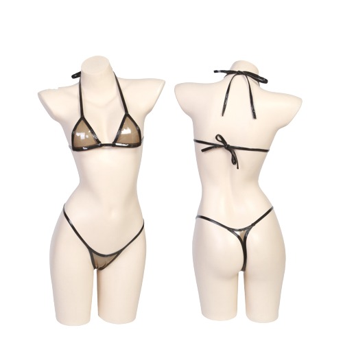 Premium Parts: "See it Through" Transparent Bikini - Oily + Black Edge / One Size
