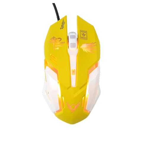 Greshare Gaming Mouse,7 Colors Backlit Optical Game Mice Ergonomic USB Wired with 2400 DPI and 6 Buttons 4 Shooting for Computer/Win/Mac/Linux/Andriod/iOS. (yellow) - yellow