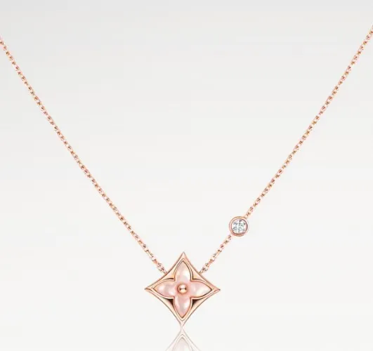 Pink Mother-of-Pearl and diamond Necklace || LOUIS VUITTON