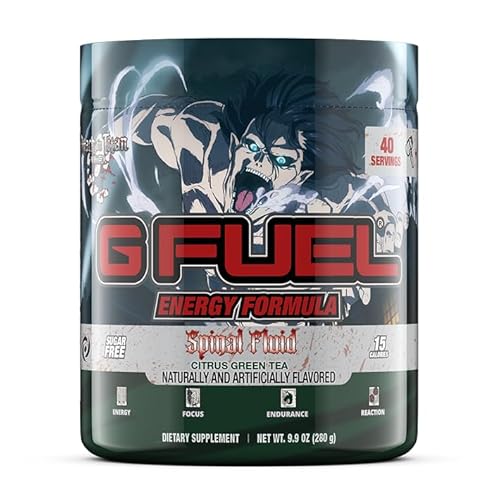 G Fuel Attack on Titan Energy Powder, Sugar Free, Clean Caffeine Focus Supplement, Water Mix, Citrus Green Tea Flavor, Focus Amino, Vitamin + Antioxidants Blend - 9.9 oz (40 Servings) - Citrus Green Tea