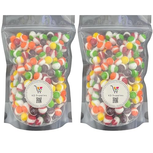 KD Supplies Freeze Dried Crunchy Comets - Premium Freeze Dried Crunchy Candy With an Enhanced Flavor (10 oz - Pack of 2, Original Rainbow)