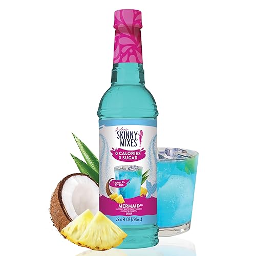 New! Jordan's Skinny Mixes Sugar Free Syrup, Mermaid Flavor, Fruit Flavored Water Enhancer, Drink Mix for Ice Tea, Lemonade & More, Zero Calorie Flavoring, Keto Friendly, 25.4 Fl Oz, 1 Pack - Tropical - 25.4 Fl Oz (Pack of 1)