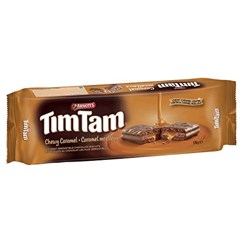 Tim Tam Chewy Caramel Cookies - Caramel Filled Chocolate Covered Biscuits - 175g - Caramel, Chocolate - 175 g (Pack of 1)