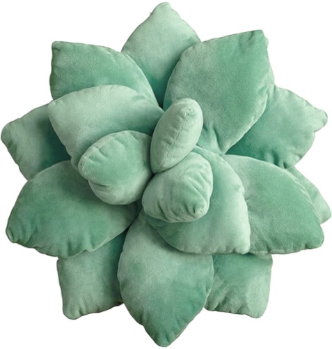 TYISON 3D Succulents Cactus Pillow, Cute Succulents, for Garden or Green Lovers Baby Green Plant Throw Pillows for Bedroom Room Home Decoration Novelty Plush Cushion - 10 Greena
