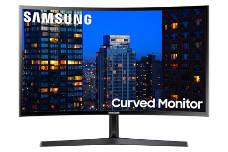 SAMSUNG 27" CF39 Series FHD 1080p Curved Computer Monitor, Ultra Slim Design, AMD FreeSync, 4ms response, HDMI, DisplayPort, VESA Compatible, Wide Viewing Angle, LC27F398FWNXZA, Black - 27-Inch - Curved - DP/HDMI