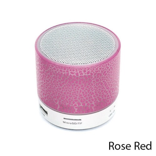 Crack LED Bluetooth Speaker - Portable, Colorful - Rose Red